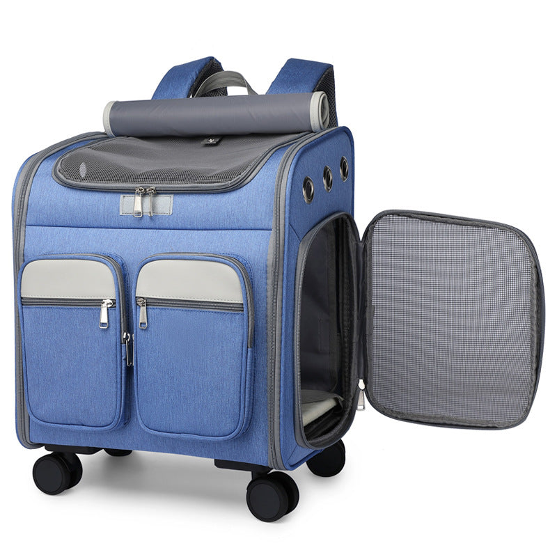 Foldable Pet Trolley Backpack