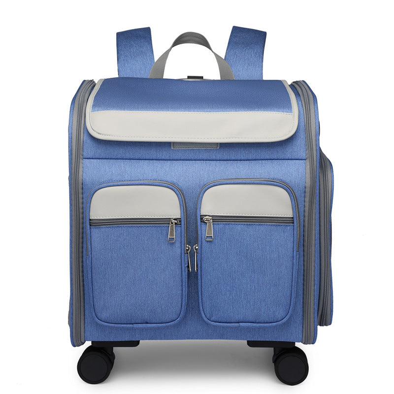 Foldable Pet Trolley Backpack